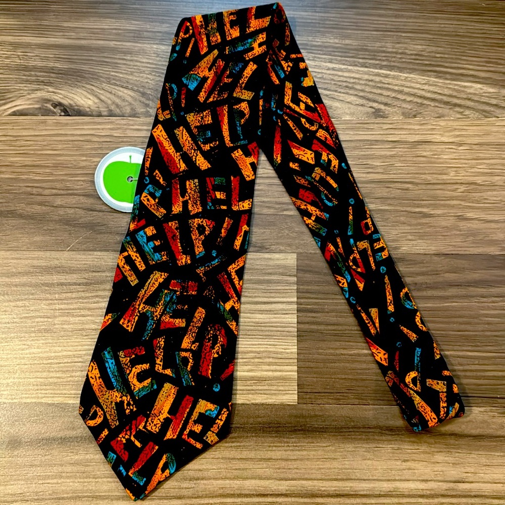 Beatles Silk HELP Vintage 1991 Navy Orange Red Tie NWT USA